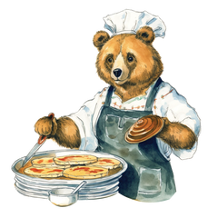 Bear with Pancake Delight - We Love You, Daddy! Sticker