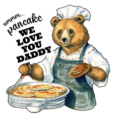 Bear with Pancake Delight - We Love You, Daddy! Sticker