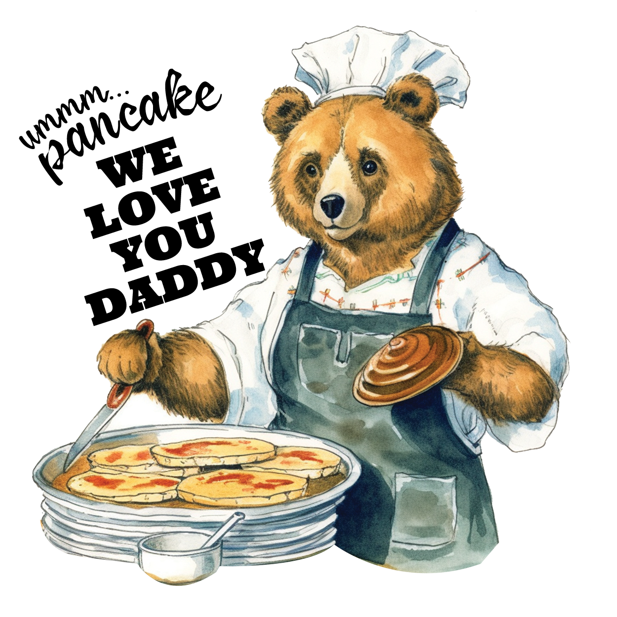 Bear with Pancake Delight - We Love You, Daddy! Sticker