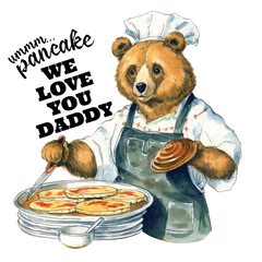 Bear with Pancake Delight - We Love You, Daddy! Sticker