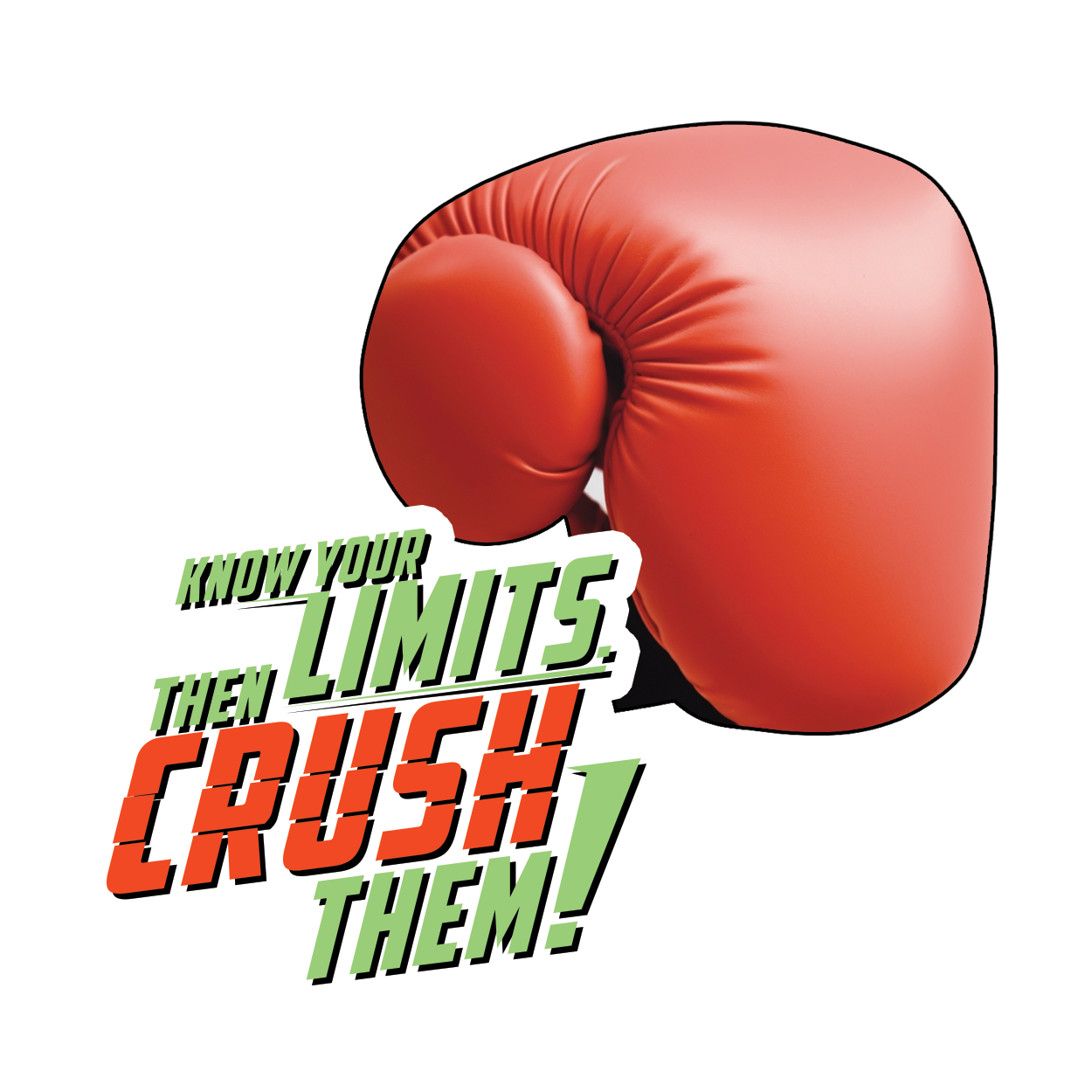 Boxing Gloves - Recognize limits, then punch through them sticker