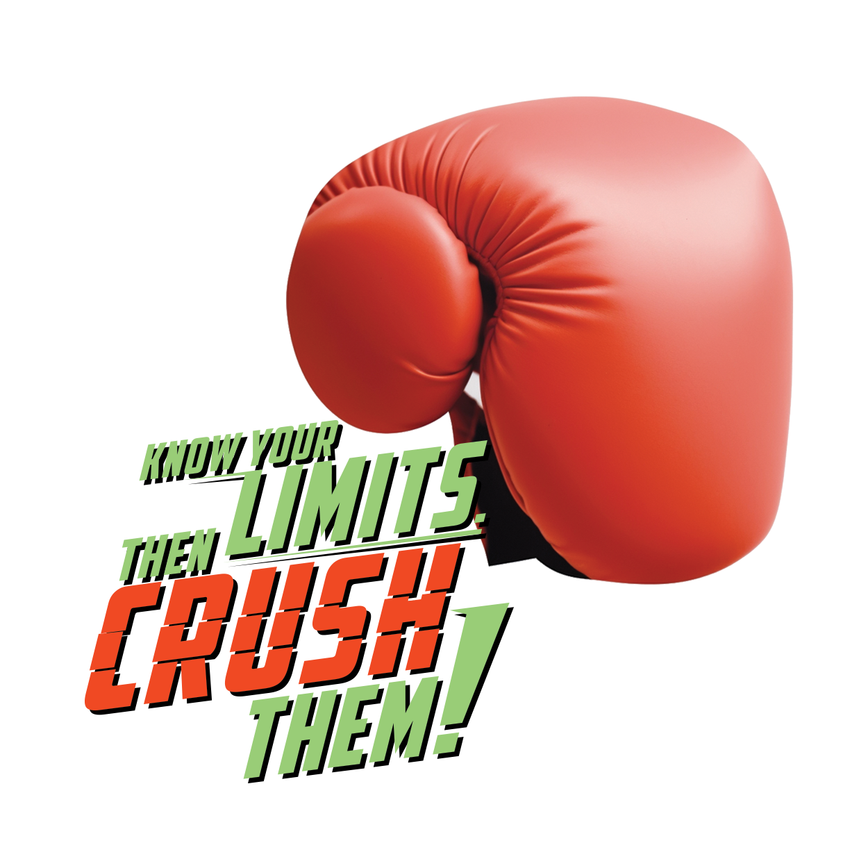 Boxing Gloves - Recognize limits, then punch through them sticker