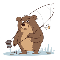 Curious Catch - Baffled Bear Stickers