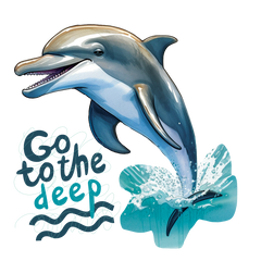 Dolphin - Go to the deep sticker