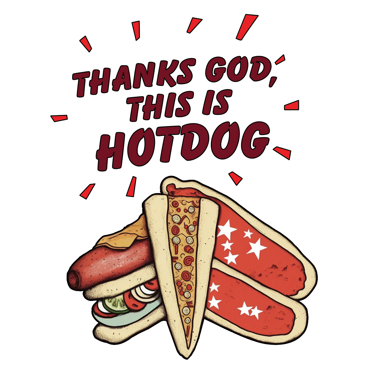 Heavenly Frankfurter - Grateful Hot Dog Stickers