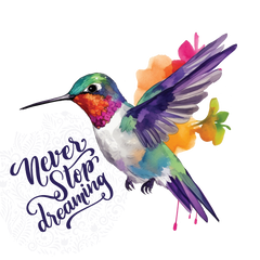 Whimsical Hummingbird - Never Stop Dreaming Sticker