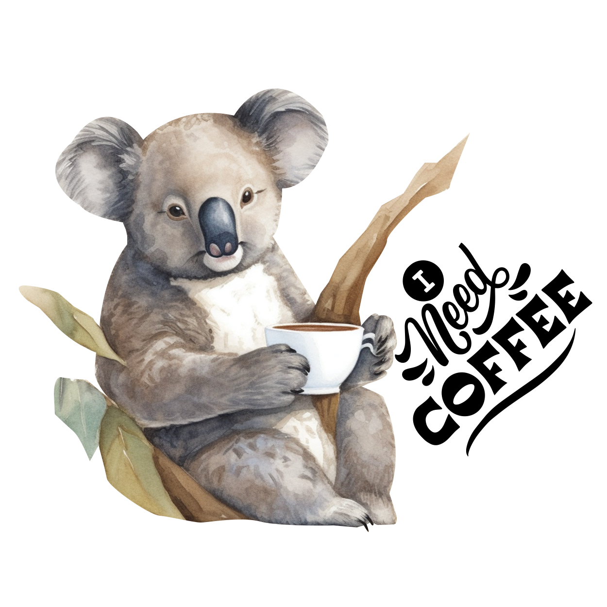 Koala Cuddles - Rise and Grind with Coffee!