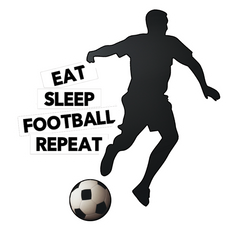 Let's Play Football - The eat, sleep, football, repeat lifestyle sticker