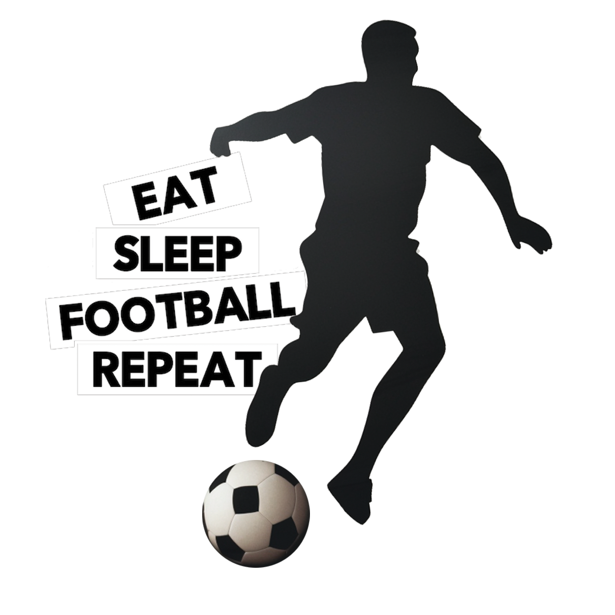 Let's Play Football - The eat, sleep, football, repeat lifestyle sticker