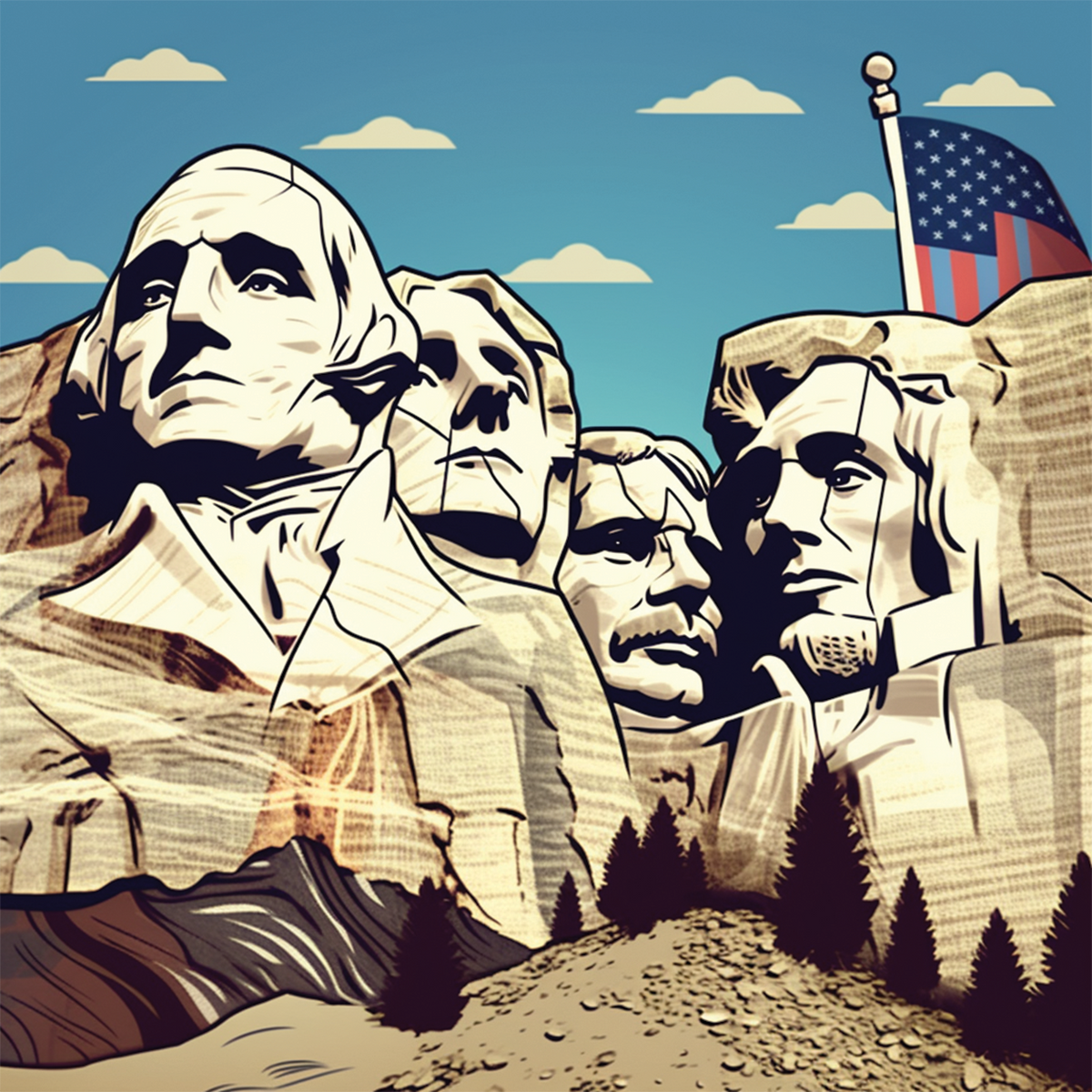 Monumental Icons - Mount Rushmore Stickers