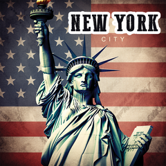 New York City - Saluting the Statue of Liberty sticker