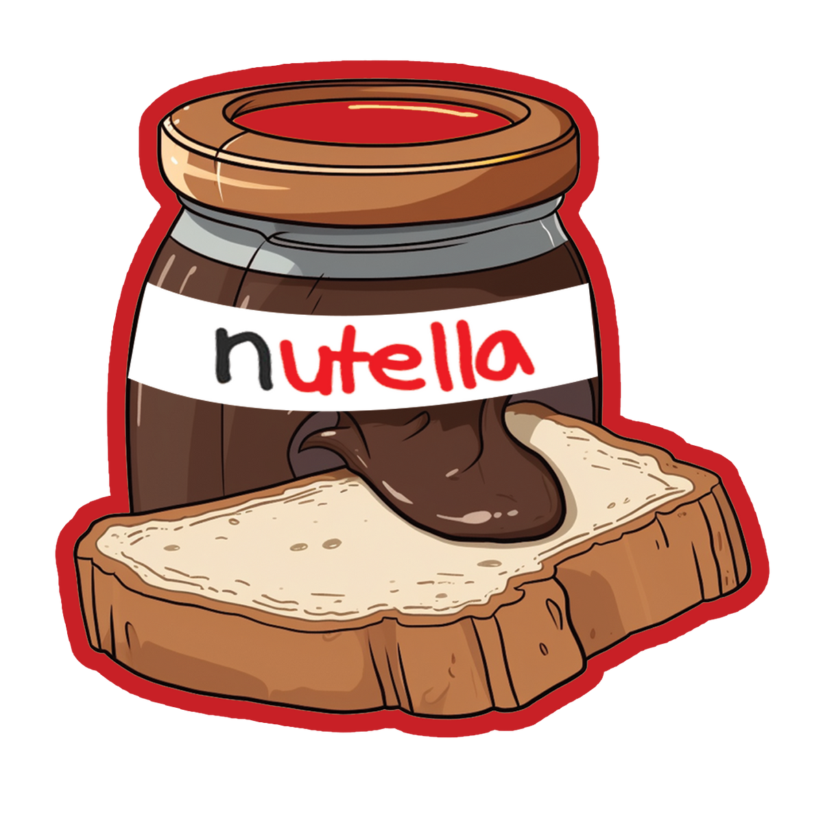 Nutella and Slice - Indulge in the comfort of Netflix, Nutella, and naps sticker