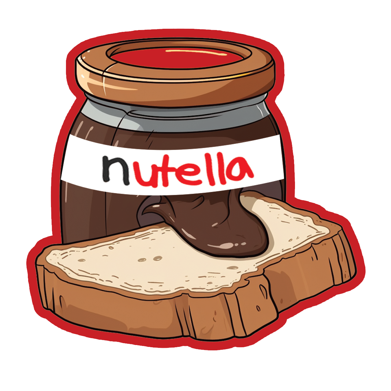 Nutella and Slice - Indulge in the comfort of Netflix, Nutella, and naps sticker