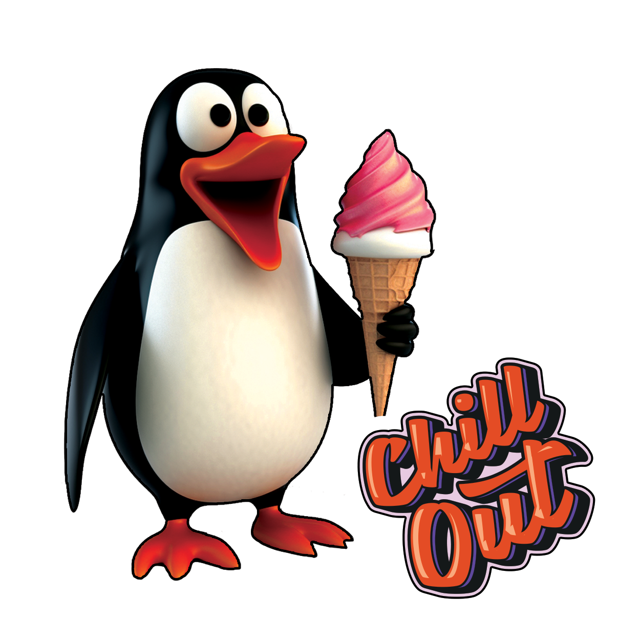 Penguin - Dive into the cool chillout zone sticker