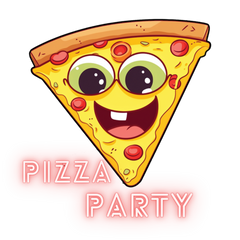 Pizza Party - Savor the joy of cheesy gatherings sticker