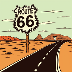 Route 66 - Travel the iconic highway sticker