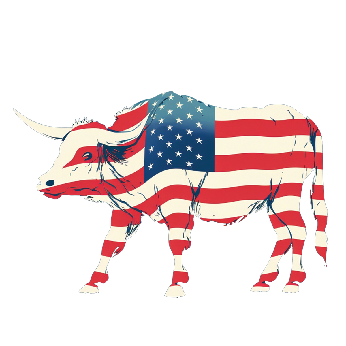 Patriotic Bovine - Wall Street Cow Stickers