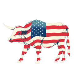 Patriotic Bovine - Wall Street Cow Stickers