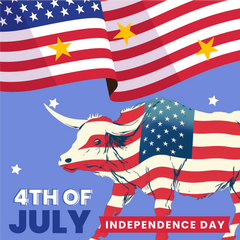 Patriotic Bovine - Wall Street Cow Stickers