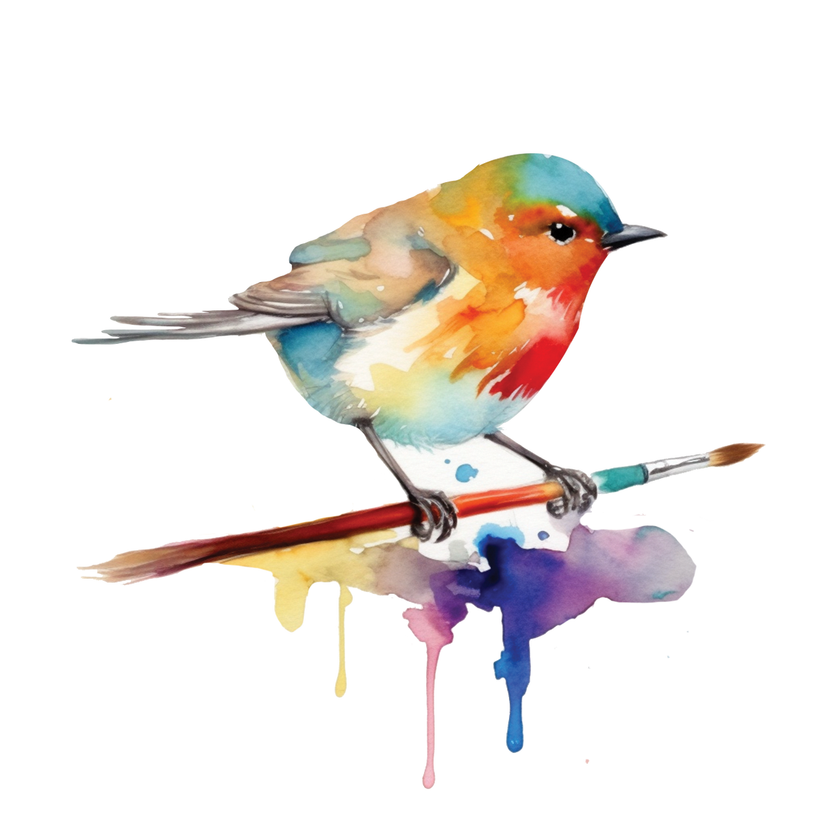 Watercolored Bird - Embrace your birthright to fly sticker