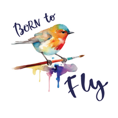 Watercolored Bird - Embrace your birthright to fly sticker