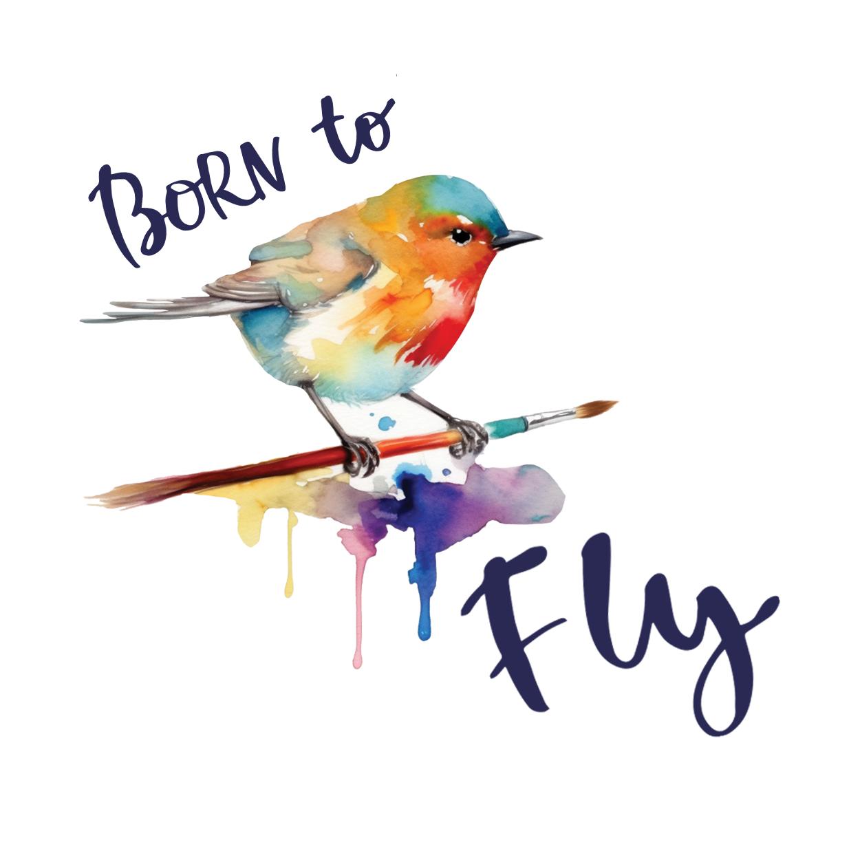 Watercolored Bird - Embrace your birthright to fly sticker