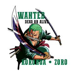 Zoro - Wanted dead or alive sticker