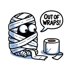 Domestic Descent: The Toilet Paper Mummy's Quirky Wrap-Up